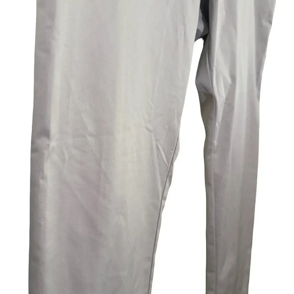 Banana Republic Slim Fit Mens Gray Khaki Flat Front Stretch Pants Preppy 36x32